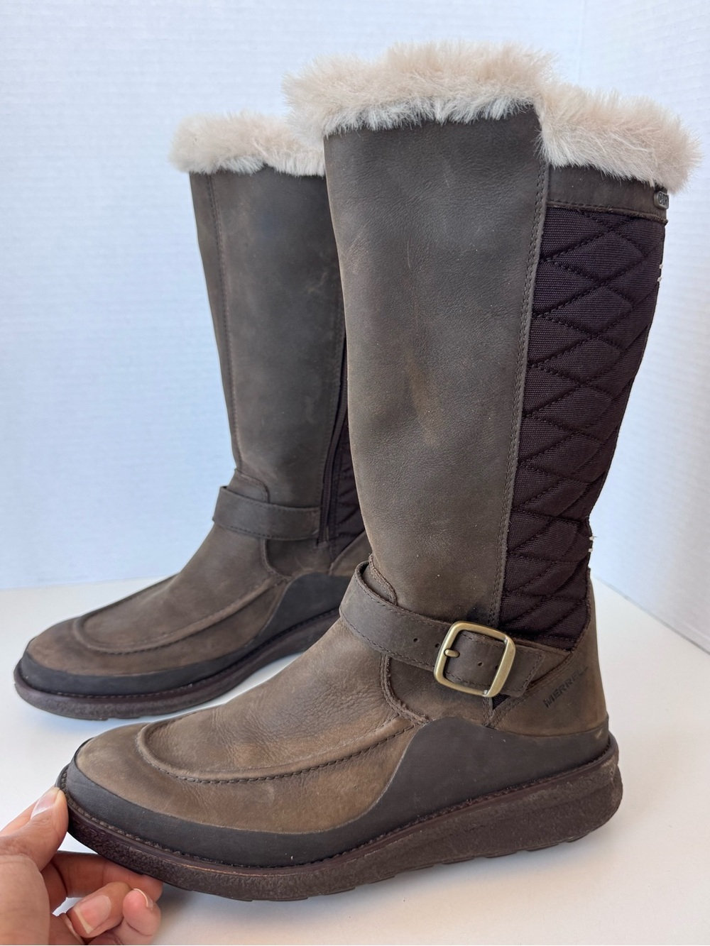 Merrell Tremblant Ezra Tall Polar Waterproof Boots Brown J99090 Women’s Size 5.5